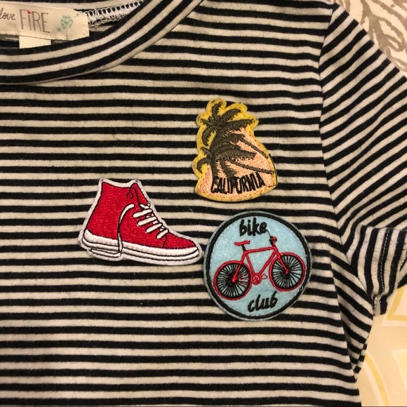 love, Fire Other - Love fire striped jersey dress with patches. Cute!